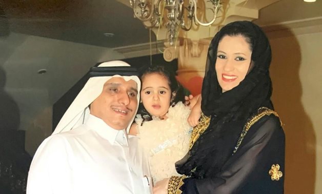 Sheikh Talal Al Thani with his wife Asma Arian and their daughter - Reuters 