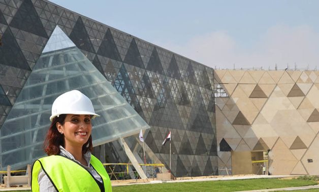 Part of the Grand Egyptian Museum Facade - press photo