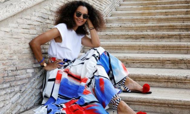 Italian-Haitian fashion designer Stella Jean poses for a picture ahead of the "We Are Made In Italy" Black Lives Matter fashion show at Milan Fashion Week, in Rome, Italy, September 2020. REUTERS/Remo Casilli
