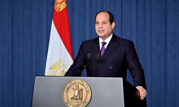 FILE - Egyptian President Abdel Fattah El Sisi gives a speech at the United Nations Summit on Biodiversity – Presidency 