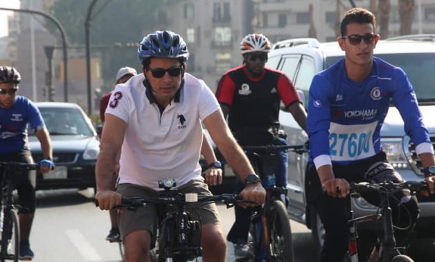 Minister of Youth and Sports Ashraf Sobhi during the marathon