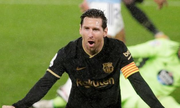 Messi celebrates his goal, Reuters 