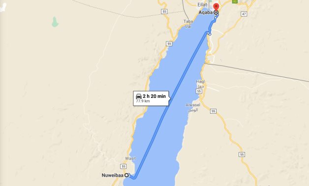 Nuweibaa -Aqaba maritime line- photo is a screenshot from Google Map- Egypt Today