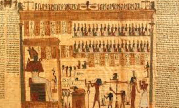 FILE - Part of the ancient Egyptian Book of the Dead 