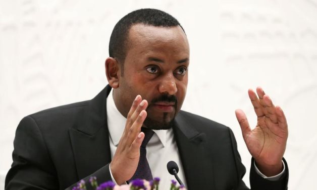 Ethiopia's Prime Minister Abiy Ahmed speaks at a news conference at his office in Addis Ababa, Ethiopia August 1, 2019. REUTERS/Tiksa Negeri