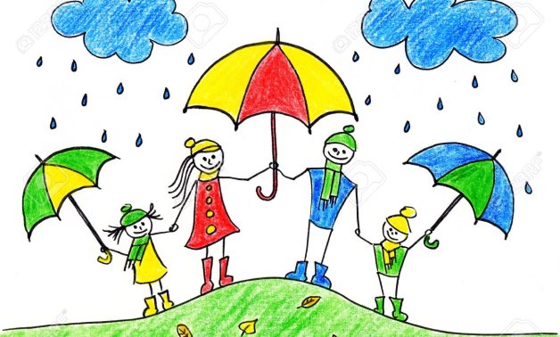 A child's drawing of a happy family - photo via 123RF