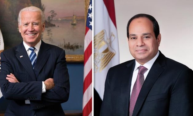 President Abdel Fattah El Sisi (R) and US President-elect Joe Biden (L)- press photo