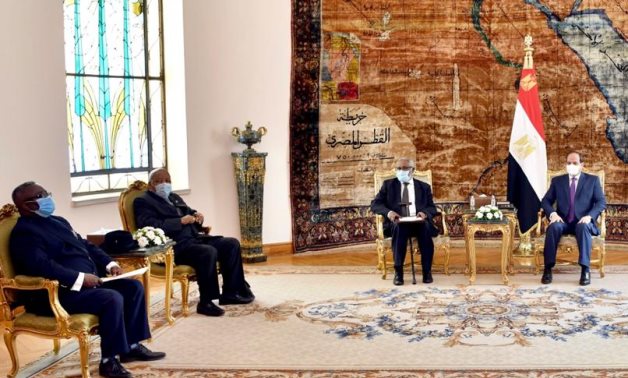 President Abdel Fatah al-Sisi and Former President of Namibia Sam Nujoma in Cairo on November 14, 2020. Press Photo 