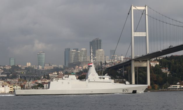 Egyptian Navy corvette El Fateh sails in the Bosphorus on her way to the Black Sea in Istanbul, Turkey November 15, 2020. REUTERS/Yoruk Isik