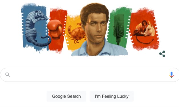 The google doodle celebrating the 71st birth anniversary of late legendary actor Ahmed Zaki - Google
