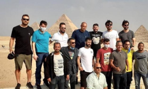Brazilian Olympic Football Team enjoying the Giza Pyramids - photo via Egypt's Min. of Tourism & Antiquities