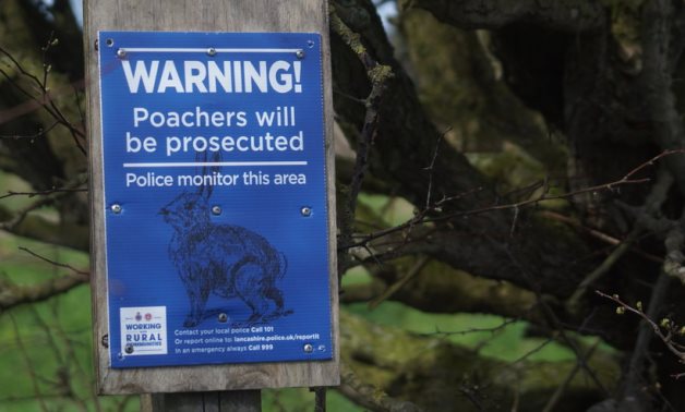 Anti-poaching sign, Tarlscough Moss- taken 2 years ago, near to Tarlscough, Lancashire, Great Britain- CC via Geograph
