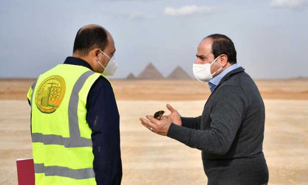 File- President Abdel Fattah El-Sisi inspected a number of road and bridge projects in Cairo and Giza governorates on Friday- press photo