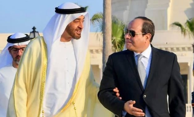 President Abdel Fatah al-Sisi receives Crown Prince of Abu Dhabi and Deputy Supreme Commander of the UAE Armed Forces Sheikh Mohamed Bin Zayed Al Nahyan in Cairo on December 16, 2020. Press Photo