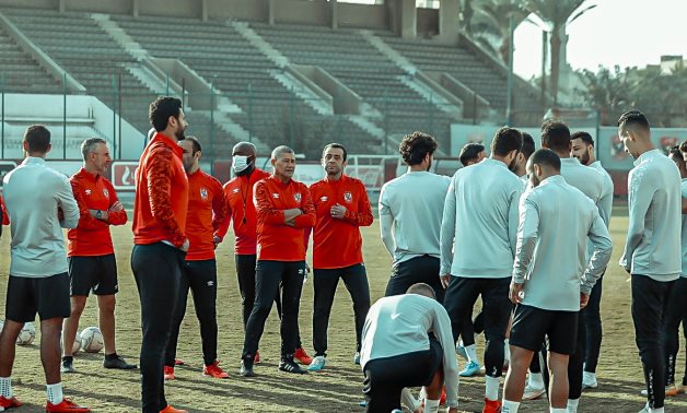 Al Ahly players prepare for the match, courtesy of Al Ahly official website 