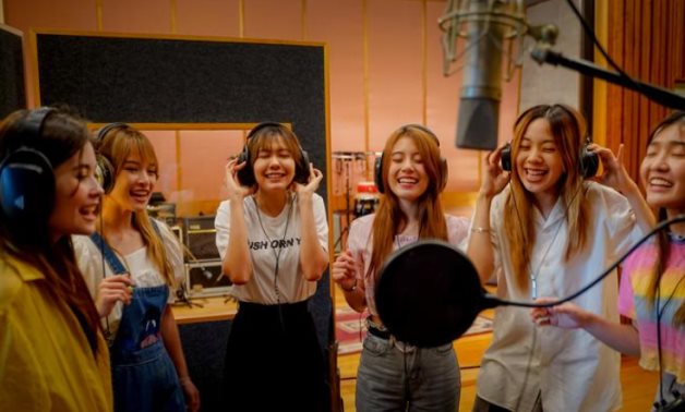 Members of Thai female band Lyra sing at a recording studio in Bangkok, Thailand, in this June 22, 2020 handout picture. Universal Music Thailand & Independent Artist Management via REUTERS