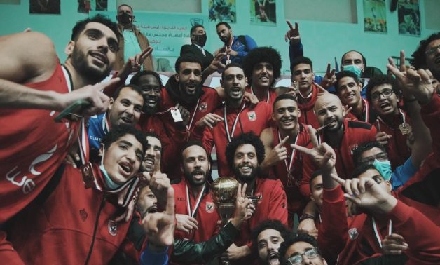  Al Ahly players celebrate the victory