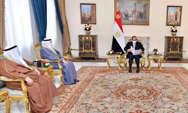 Egyptian President Abdel Fattah El Sisi receives Kuwaiti Foreign Minister Sheikh Ahmad Nasser Al-Sabbah in Cairo on Saturday – Presidency 