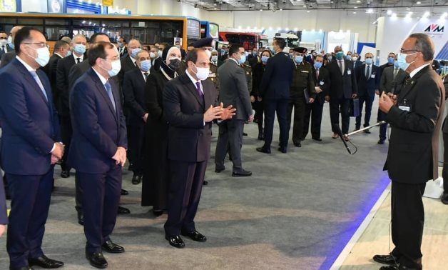 Egypt’s President Abdel Fattah El Sisi inaugurates the first exhibition for vehicle conversion to run on compressed natural gas – Presidency