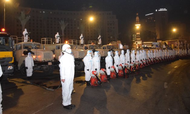Specialized departments directed by the Egyptian Armed Forces have started on Friday disinfecting and sterilizing crowded facilities – Military spox