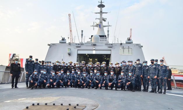 Egypt's first 100-percent locally-built Gowind 2500 stealth corvette in delivery ceremony on January 11, 2021. Press Photo