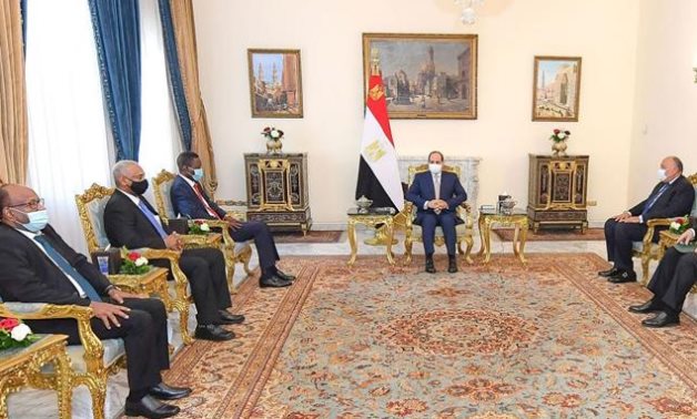Egyptian President Abdel Fattah El Sisi meets with Lieutenant General Shamseddin Kabashi, a member of the Sovereign Council of Sudan and his delegation in Cairo – press photo