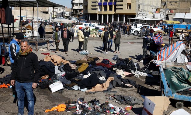 The site of a twin suicide bombing attack in a central market is seen in Baghdad, Iraq January 21, 2021. REUTERS/Thaier al-Sudani