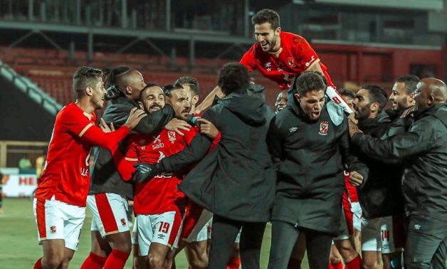File- Al Ahly players celebrate Afsha's goal, courtesy of Al Ahly Twitter Account