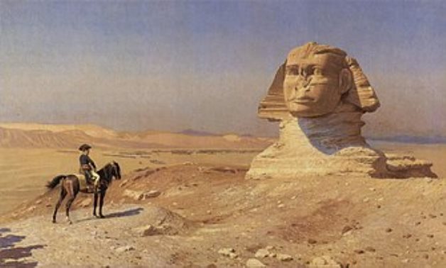 Bonaparte looking in amazement to the Sphinx - Social media