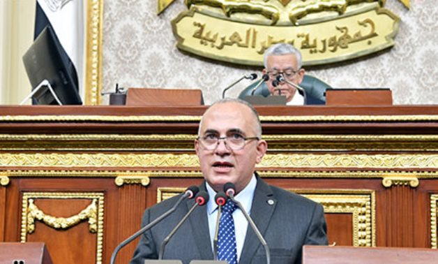 Water Resources Minister Mohamed Abdel Aaty in the parliament on Jan. 22, 2021 - Youm7