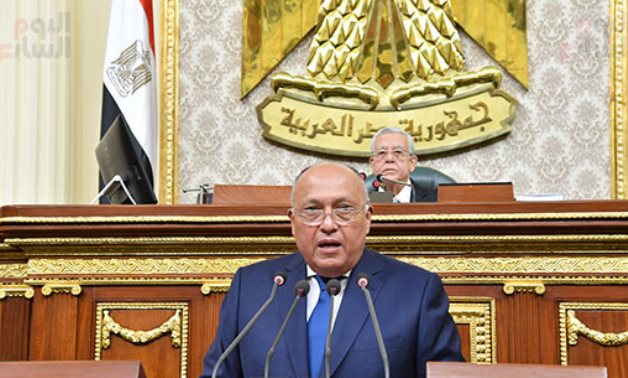 Foreign Minister Sameh Shoukry at the parliament - Photo by Khaled Mashaal for ET