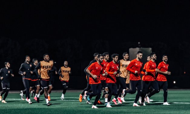 File- Al Ahly's pre-match training, courtesy of Al Ahly Twitter 