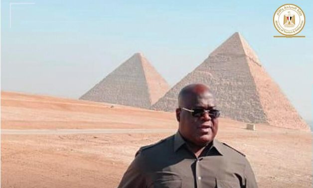 Congolese President during his visit to the Giza Pyramids - Min. of Tourism & Antiquities