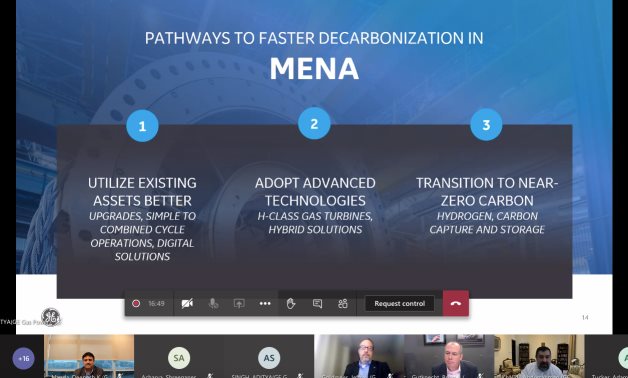 Screenshot of the virtual roundtable held by GE Gas Power