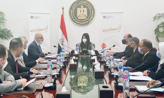 File- Minister Rania al-Mashat meets Iraqi delegation to present Egypt’s developmental experience via international cooperation- press photo