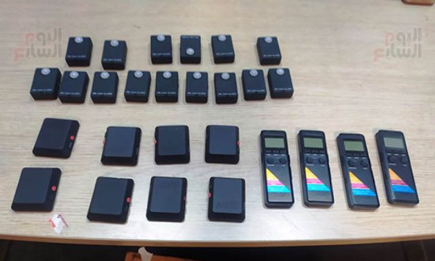 The spying devices that were confiscated amid a smuggling attempt in Cairo International Airport on February 7, 2021. Egypt Today 