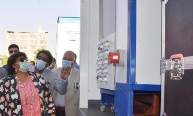 Egypt's Minister of Culture during her inspection of the Mobile Theaters - ET