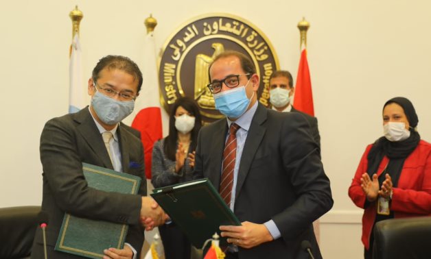 During the signing ceremony between Egypt and JICA - Press Photo