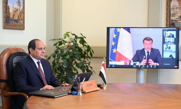 President Abdel Fattah El Sisi speaks during a virtual meeting under the auspices of the African Union – Presidency
