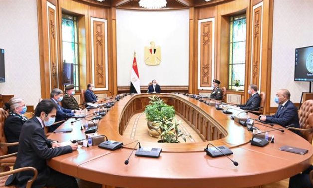 Egyptian President Abdel Fattah El Sisi meets with state officials on Saturday as well as the heads of Czech’s Sigma Group, Japan’s Torishima, Germany’s KSB Group and Hungary’s Ganz – Presidency 