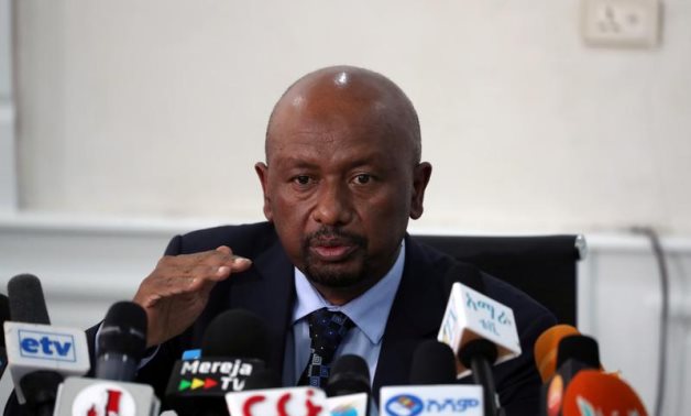 Seleshi Bekele, Ethiopia’s Minister of Water, Irrigation and Energy speaks during a news conference on the current status of Great Renaissance Nile Dam construction in Addis Ababa, 2019 - Reuters