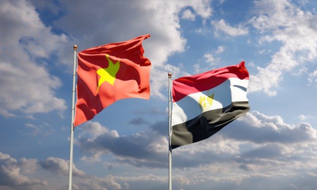 FILE - Egyptian - Vietnamese Flags