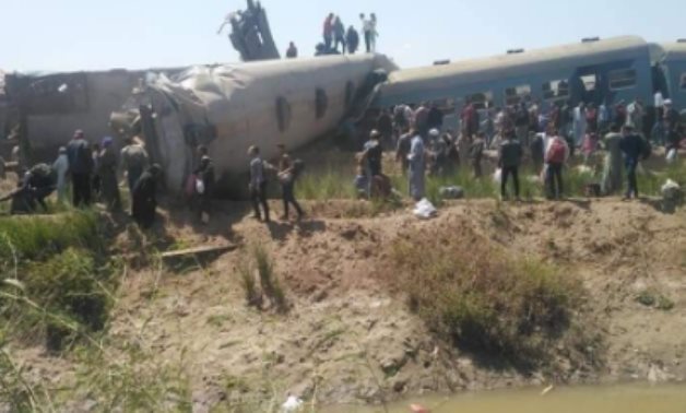 The train collision accident in Upper Egypt- Youm7/Mahmoud Maqboul