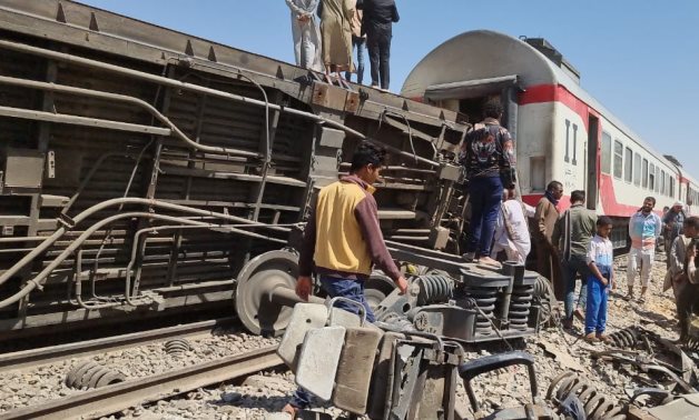 The train collision accident in Upper Egypt- Youm7/Mahmoud Maqboul