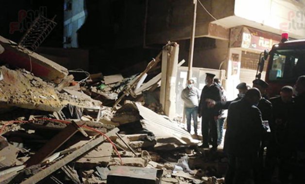 A residential multi-storey building in Gisr el-Suez St., in Heliopolis. collapsed Saturday