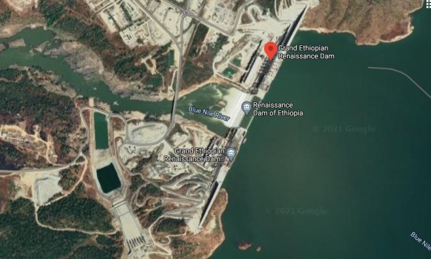 A Google satellite image for the controversial Grand Ethiopian Renaissance Dam (GERD)- Egypt Today