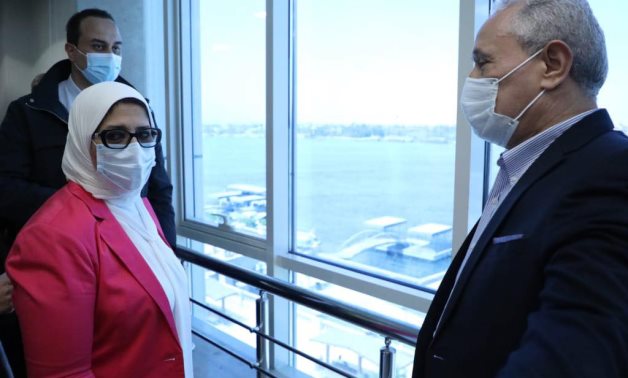 Health Minister Hala Zayed during her tour at Sohag Fever Hospital