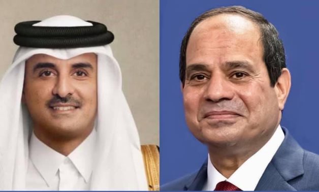 Qatar Emir Sheikh Tamim bin Hamad bin Khalifa al-Thani and President Abdel Fatah al- Sisi – Press Photo 