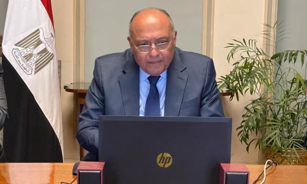 Egyptian Foreign Minister Sameh Shoukry makes a video call with his Moroccan counterpart, Nasser Bourita – Egyptian Foreign Ministry