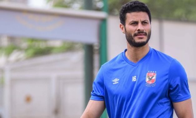 File- Al Ahly's goalkeeper Mohamed El Shenawy 